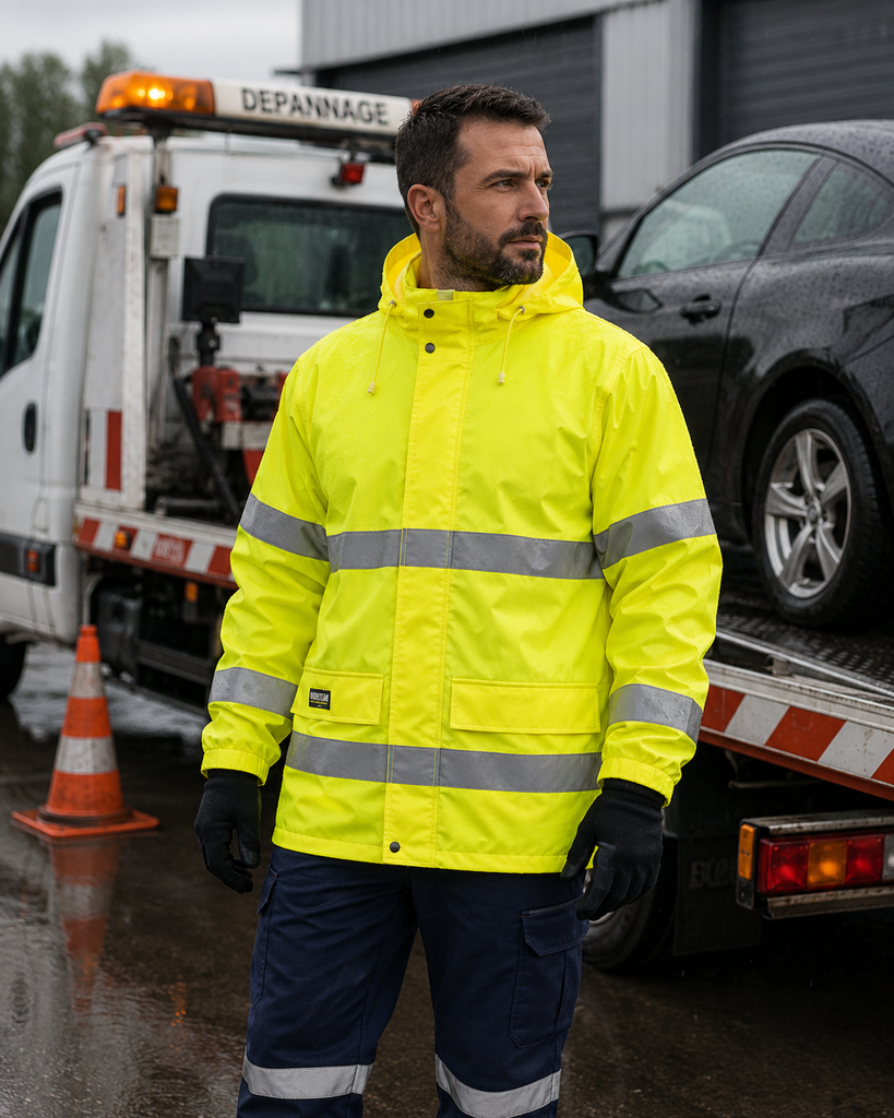 Parka impermeable de alta visibilidad Workteam C3200 (Jaune HV, XS)