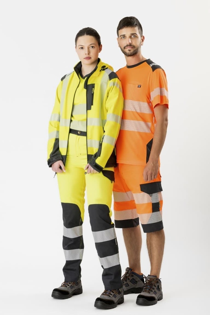 Pantaló de treball d'alta visibilitat slim fit Workteam C2715 (Orange HV / Gris foncé, S)