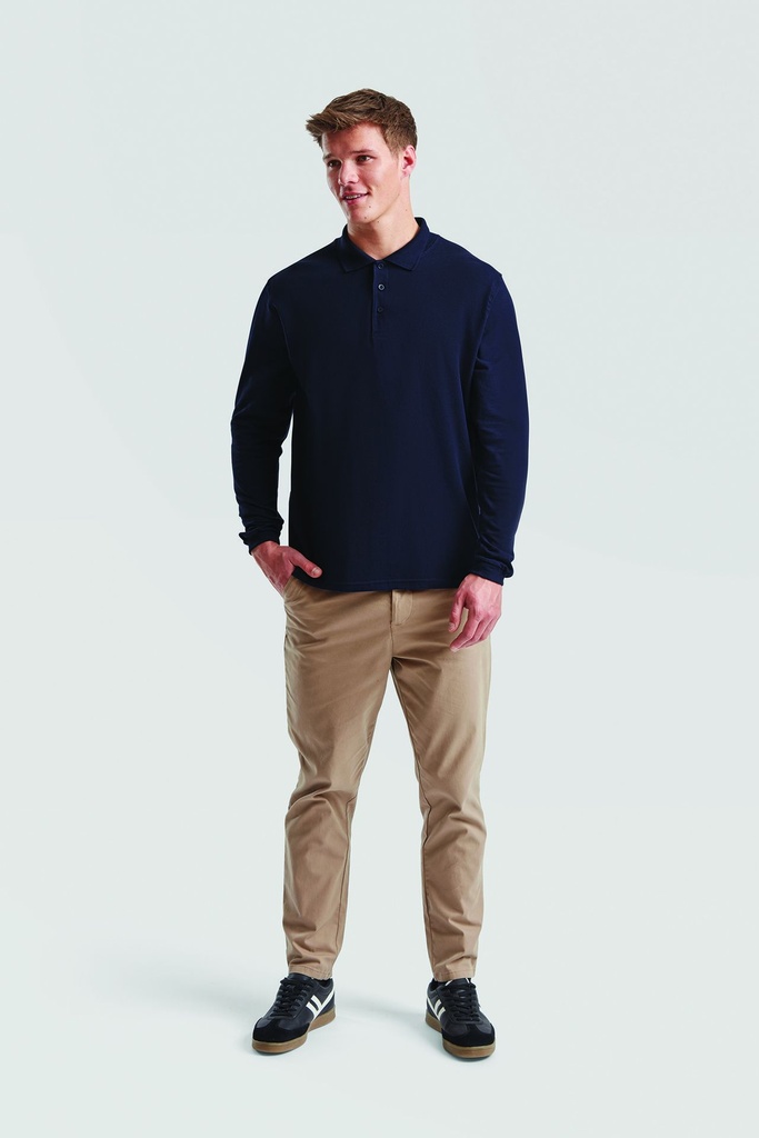 Polo Premium manches longues (Noir, S)