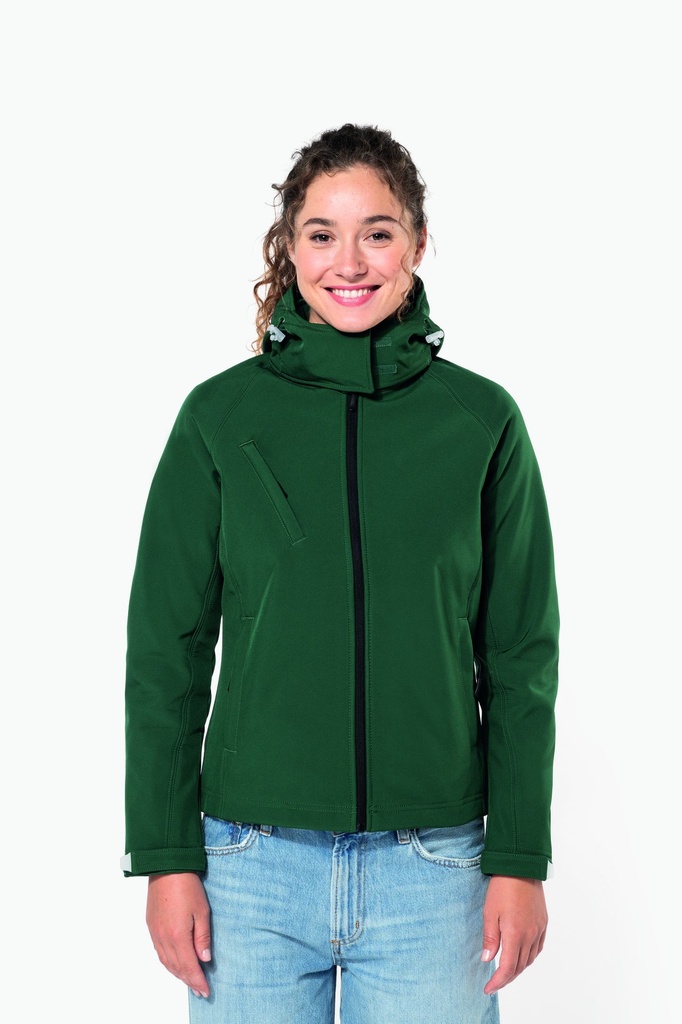 K414 - Veste softshell à capuche amovible femme (Blau marí, S)