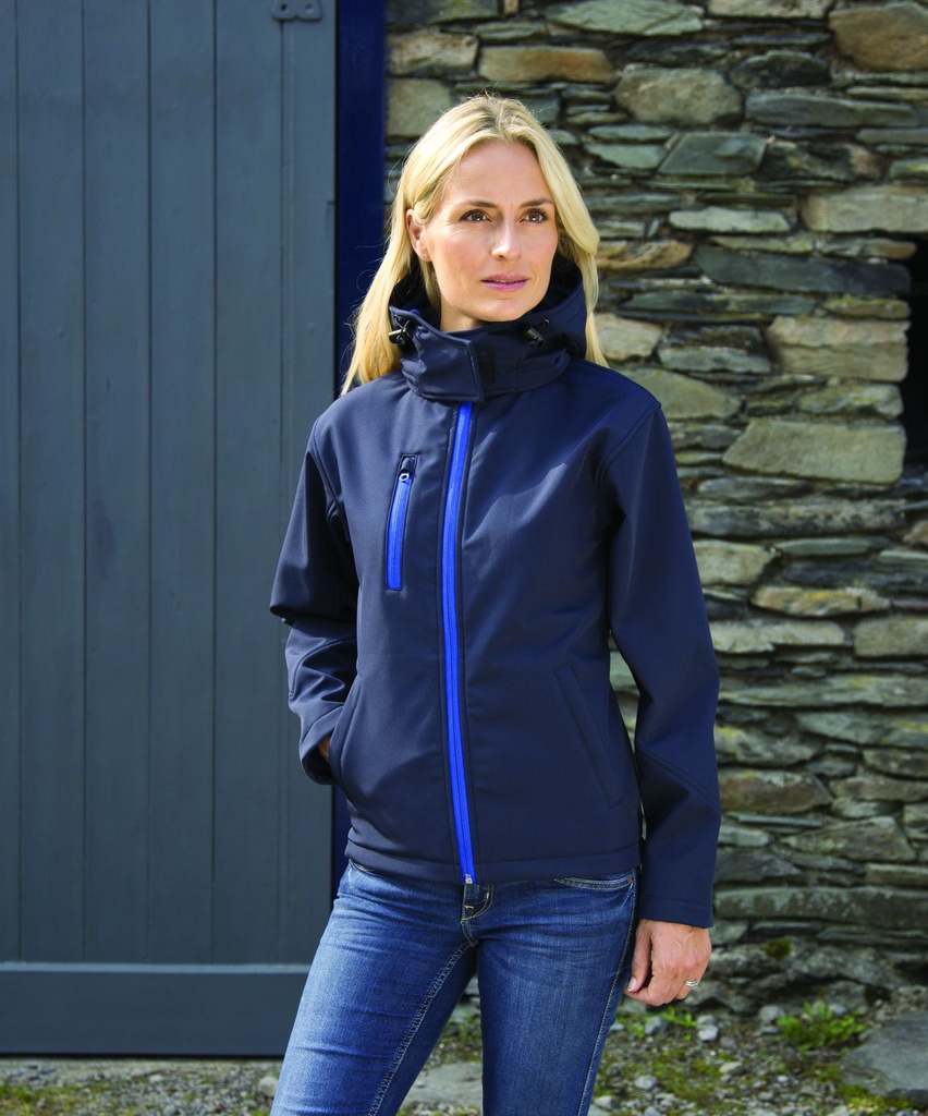 Veste softshell TX Performance à capuche femme (Black / Grey, S)