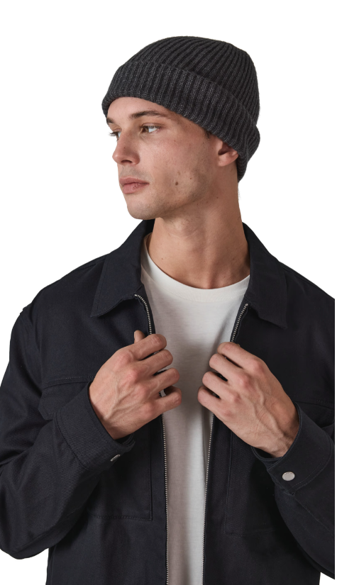KP561 - Bonnet maille viscose revers côtelé 1x1 unisexe