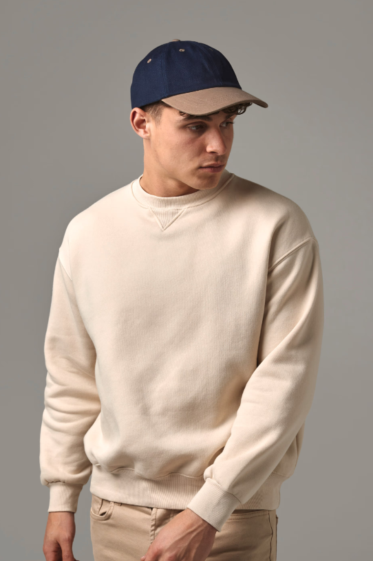B57 - Casquette profil bas coton peigné 6 panneaux unisexe