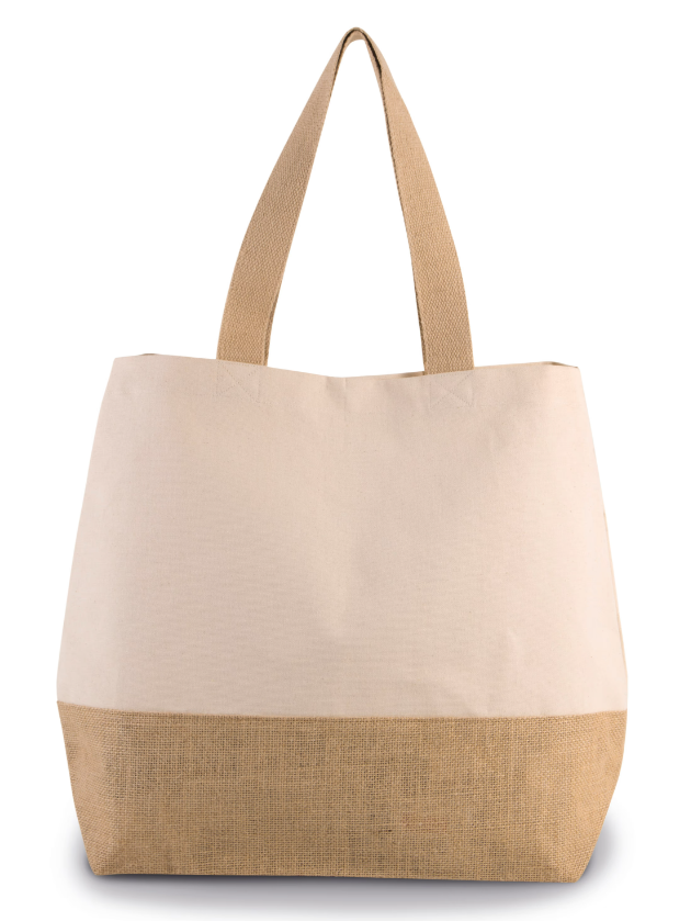 [KI0235] KI0235 – Sac shopper jute & coton canvas