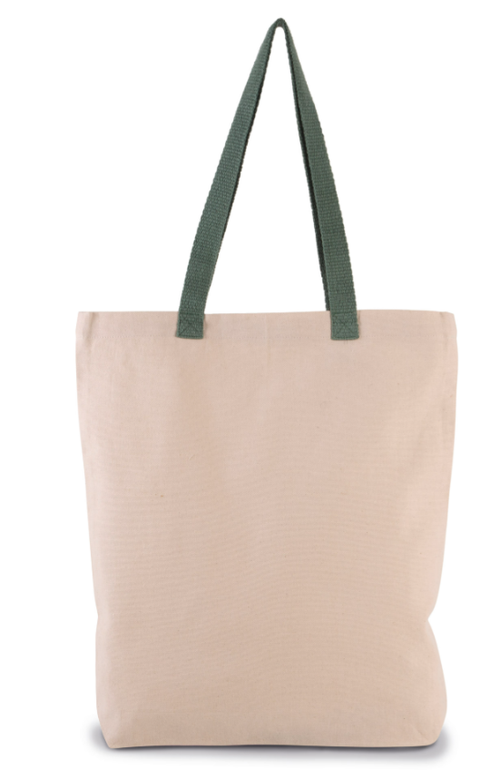 [KI0278] KI0278 – Sac shopper canvas à soufflet, anses contrastées