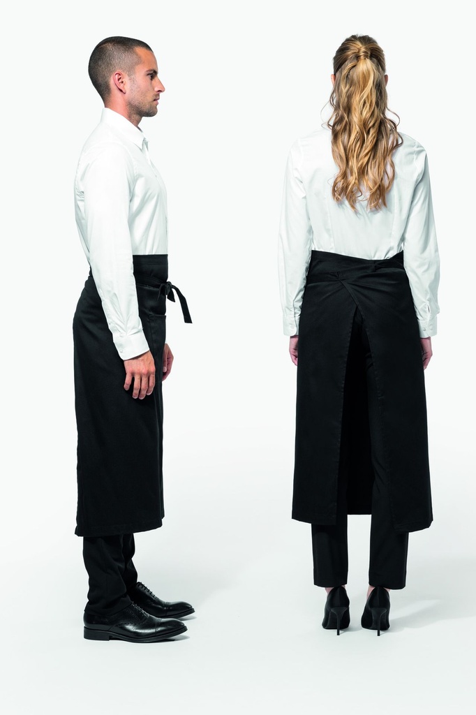 [K8004] Tablier bistrot extra-long polyester/coton