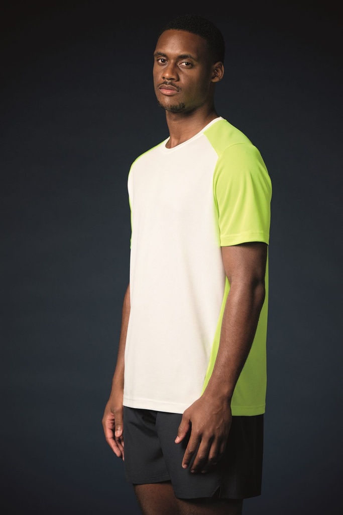 T-shirt de sport écoresponsable bicolore homme - Proact (White / Black, S)