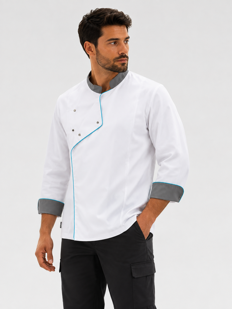 B9242 – Veste de cuisine cintrée femme manches 3/4